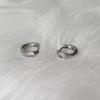 Geometric Micro-inlaid Zircon Earrings Thick Simple Design Personality Commuting Durable Alloy Affordable Dainty Daily Earrings