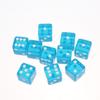 Acrylic Dice 10Pcs Transparent Color Square Corner White Dot Small Size Portable Dice for Travel Camping Outdoor Board Game Activities