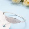 Fashion 925 Silver Woman Cuff Bracelet Open Leaf Shaped Adjustable Charm Bangle Girls Party Jewelry Christmas Gifts