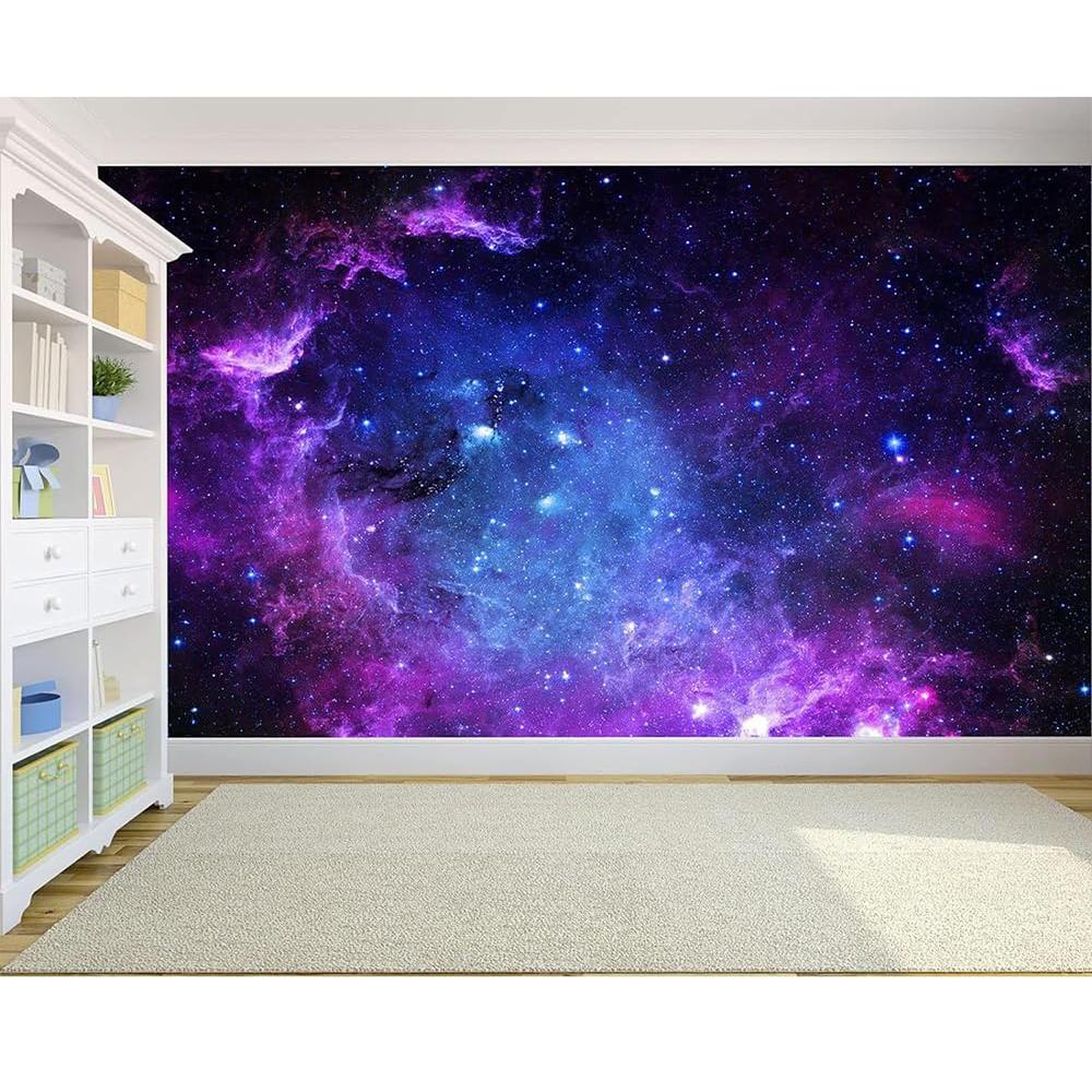 Galaxy Wall Mural Removable Starry Sky Wall Sticker Modern Living Room Bedroom Galaxy Wallpaper Home Decor