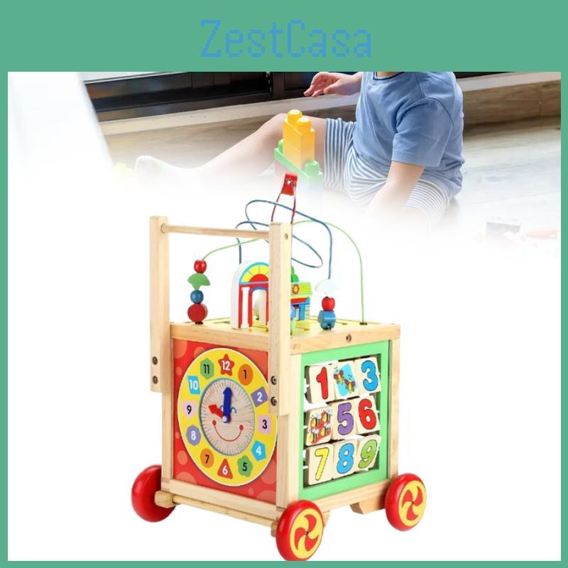 Baby Wooden Cube Walker Developmental Montessori Learning Educational Gifts