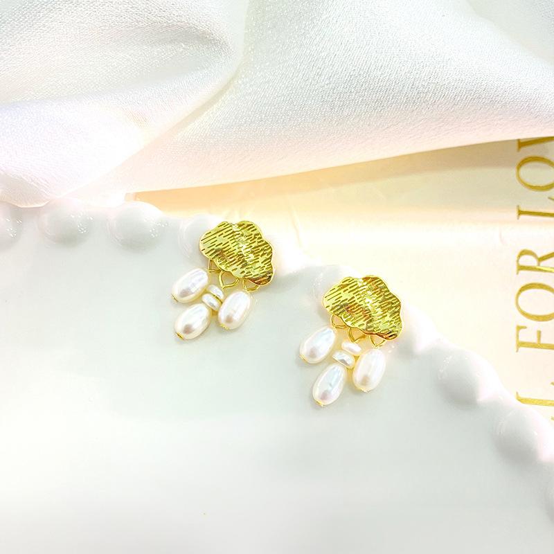 

Изысканные серьги-облака из пресноводного жемчуга для женщин с небольшим ароматом, стильные серьги высокого класса для темперамента