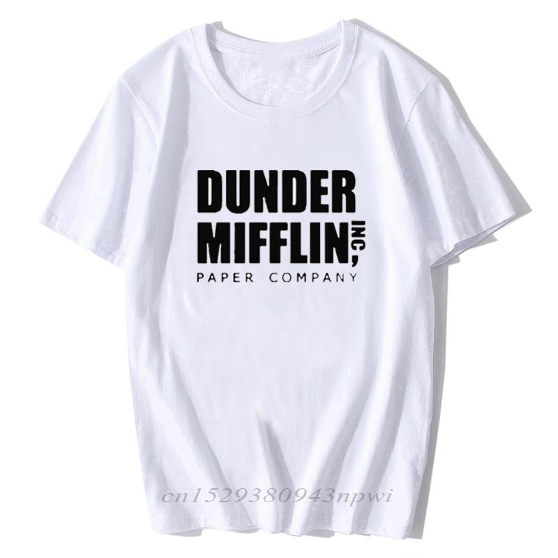 2024 Men Short Sleeve The Office TV Show Dunder Mifflin Paper TShirt Crew Neck Tee Shirts for Men Streetwear S