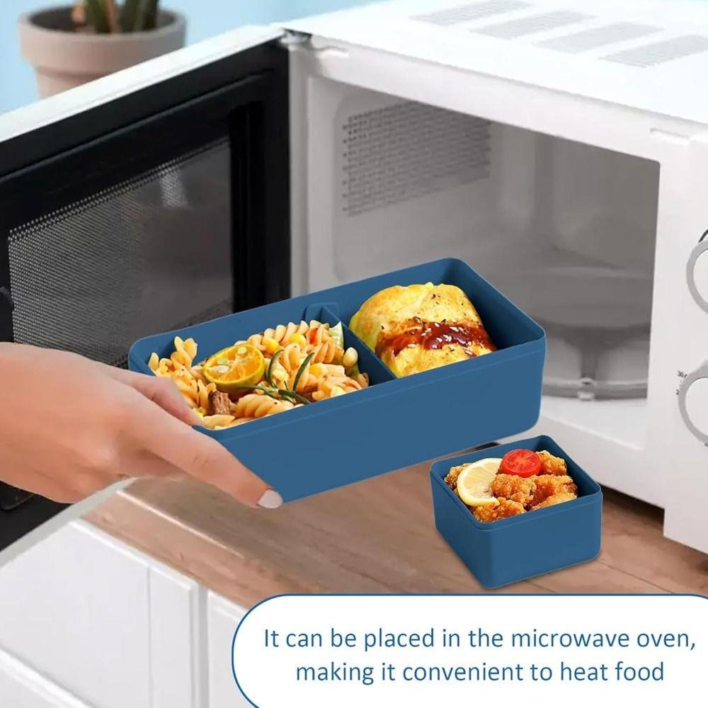 With Fork and Spoon Lunch Box Double Layer Food Storage Container Hot Dinnerware Set  Students