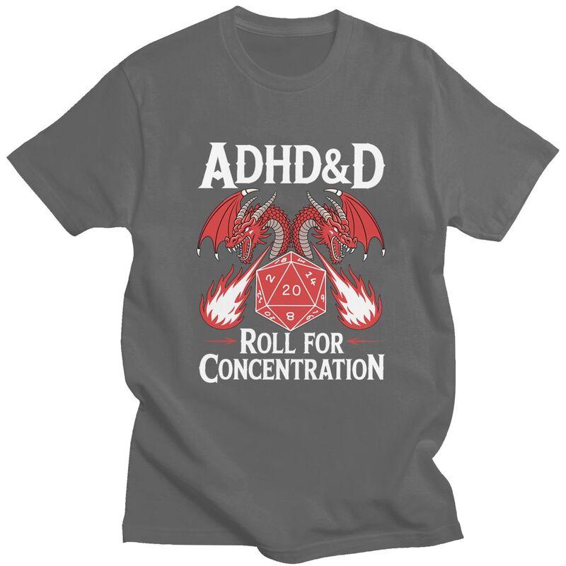 ADHS Rolle für Konzentration T-Shirt Unisex Kurzarm Mode Lässig Grafik T-Shirt Sommer Lockerer Schnitt Reine Baumwolle T-Shirt Oberteile