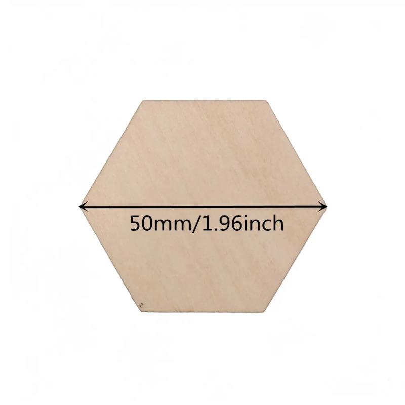 10-120mm Wooden Hexagon Blank Slices Unfinished Wood Discs Hanging Embellishments Art Crafts for DIY Crafting Wedding Christmas