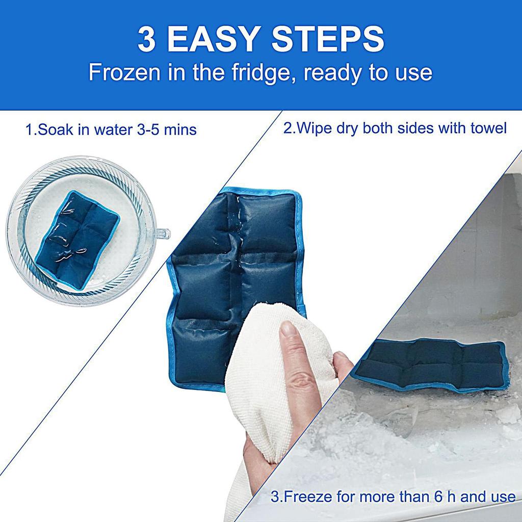 Wiederverwendbarer Kühlakku für Lunchboxen Kalte Gelbeutel Kompakt Waschbare Eisgelpacks für Camping Wandern Strand Outdoor-Aktivitäten