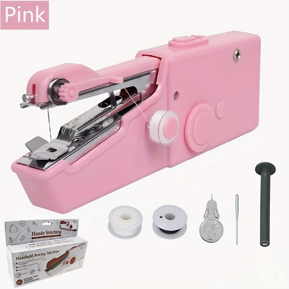 

Мини Портативная беспроводная ручная швейная машинка, электрическое швейное устройство, инструмент для одежды и брюк, подарок для мамы розовый