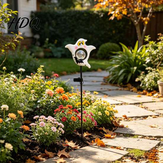 Garden Ground Stake 1/2Pcs Halloween Solar Ghost Light Spooky with LED Light IP65 Waterproof Decorative Lamp for Outdoor Pathway Lawn