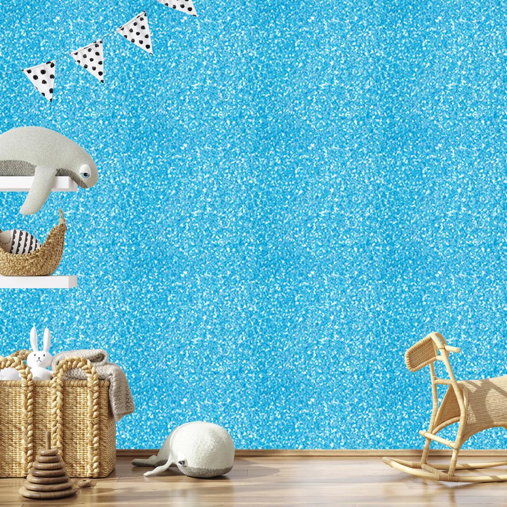 Turquoise and celadon glitter wallpaper for living room and bedroom 50x1000