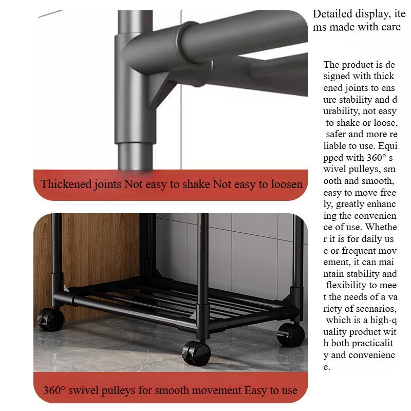 6 Tier Kitchen Shelf,floor Standing Multi-tier Household Microwave Storage Rack,multifunctional Oven Pots and Pans Storage Shelf