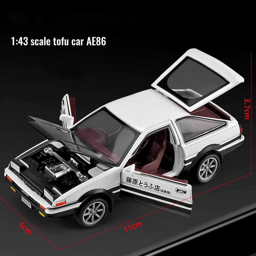 1/43 Initial D AE86 Zonda DIY Detachable Assembly Alloy Diecasts & Toy Vehicles Car Model Miniature Scale Model Car for Children