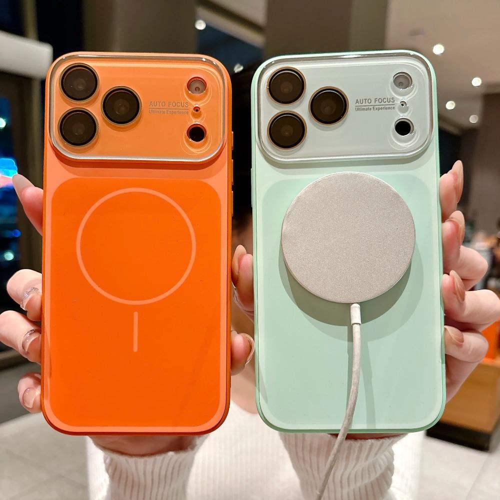 Original Liquid Silicone For MagSafe Case for iPhone 17 16 15 Pro Max 17Pro Magnetic Matte Soft Shockproof Lens Protection Cover