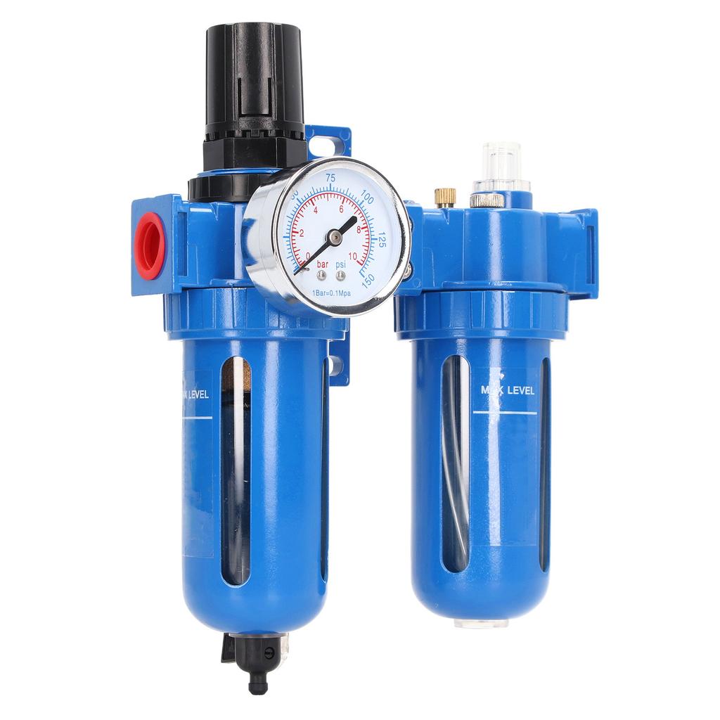 Filter Regulator and Lubricator High Hardness Zinc Alloy 2 Stage Air Compressor Water Separator Air Filter 1 4in NPT