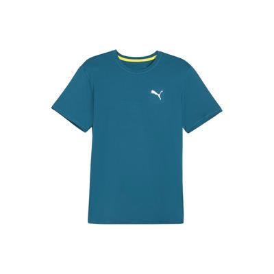 Gładki Kolor Casualowy Sportowy Treningowy T-Shirt z Krótkim Rękawem i Okrągłym Dekoltem Męski Top Oceaniczno-Niebieski 524989-21