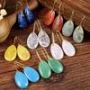 Natural Stone Water Drop Earrings for Women - Citrine and Lapis Lazuli Dangles, Stylish European and American Design, In Stock.