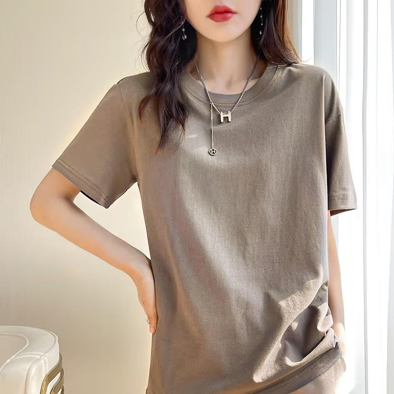 New Arrivals Unisex Solid-Color Short-Sleeve T-Shirt 100% Cotton T-Shirt Lightweight and Comfortable