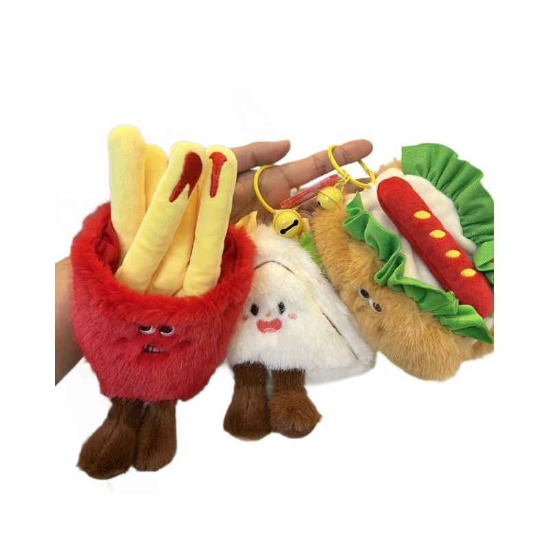 Toast French Fries Sandwich Cake Plush Toy Pendant For Kids And Teens Gift