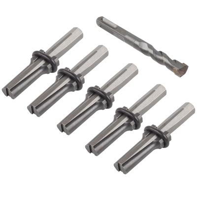 Broca de Concreto Mamota para Rachadura de Pedra, Reparo de Rocha, Conjunto de Brocas com Cunhas de 16mm, Parafusos e Fresas (5 Brocas de 16mm e 1 Broca)