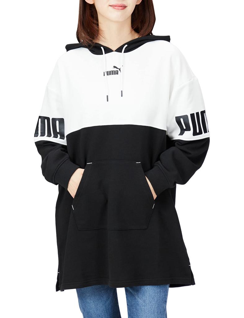 PUMA POWER Oversized Elongated Hoodie Sweatshirt by Nicole 2022 Colorway Black Size M (671893) [Worn Fujita] Women's Fall/Winter (01)