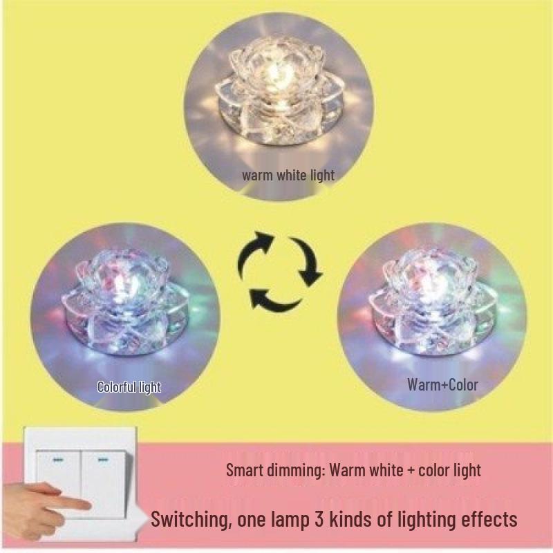 LED Křišťálové Stropní a Zapuštěné Bodové Světlo pro Chodby, Vstupy a Uličky