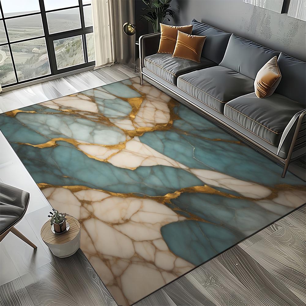 27 Styl Nowa Moda Marmur Czarny Biały Złoty Kamień Dywanik Dywan do Salonu Sypialni Dekoracja Domowa Sofa, Mata Podłogowa Antypoślizgowa