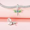Bead Charms Copper Charm Bead Charms Authentic Green Dragonfly Insect Pendant Bead Charms Compatible With Bracelets Jewellery Diy Women Gift Accessory