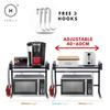 Homlly 2 Tier Expandable Adjustable Width Kitchen Microwave Oven Storage Rack Shelf