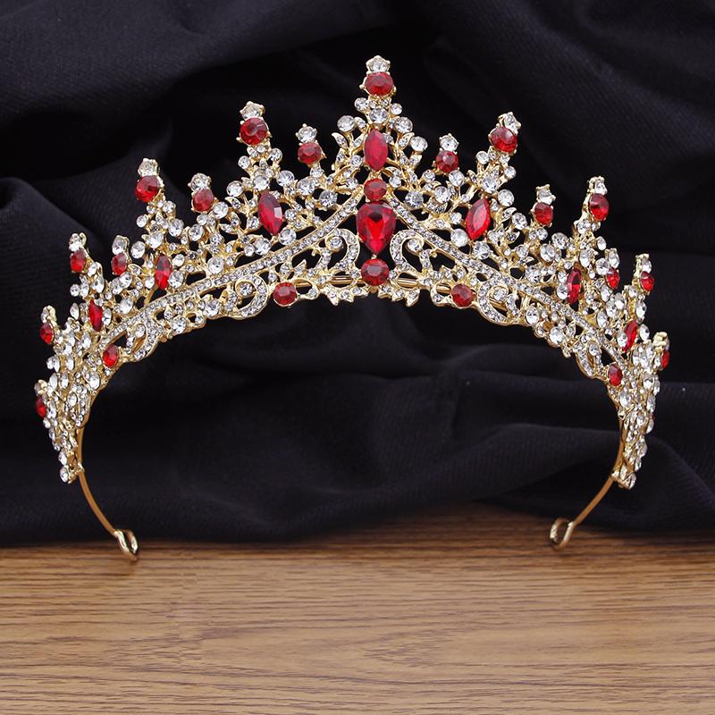 Couronne de Mariage en Cristal de Luxe Reine Royale Concours Serre-têtes Tiaras de Mariée Coiffe Couronne de Mariée Bijoux de Cheveux Accessoires de Tête