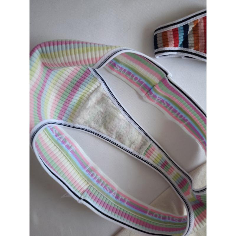 Retro Striped Low Waist Cotton Thong Cute Girl Sexy Underwear