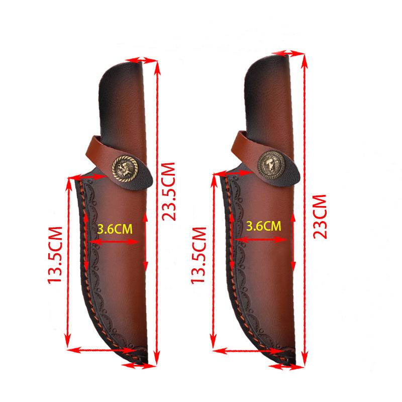 23 CM Fixed Blade Knife Straight Holder Cowhide Scabbard Knife Cover Leather Sheath Case Hunting Knife Holsters Belt Buckle
