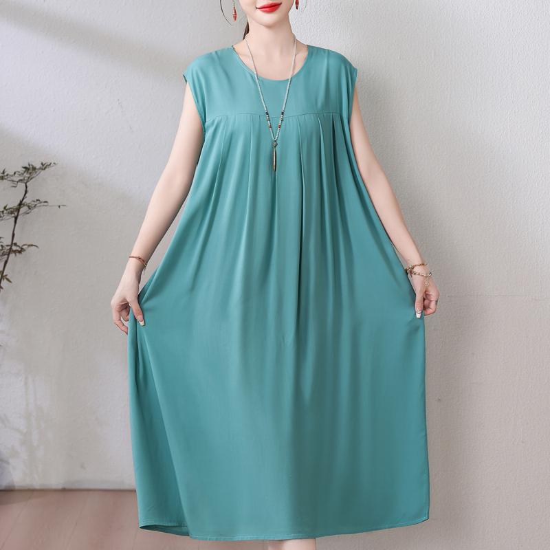 Rochie Vintage Vara Marime Plus Femeie Oversize Largi Fara Maneci Casual Elegant Rochii Lungi