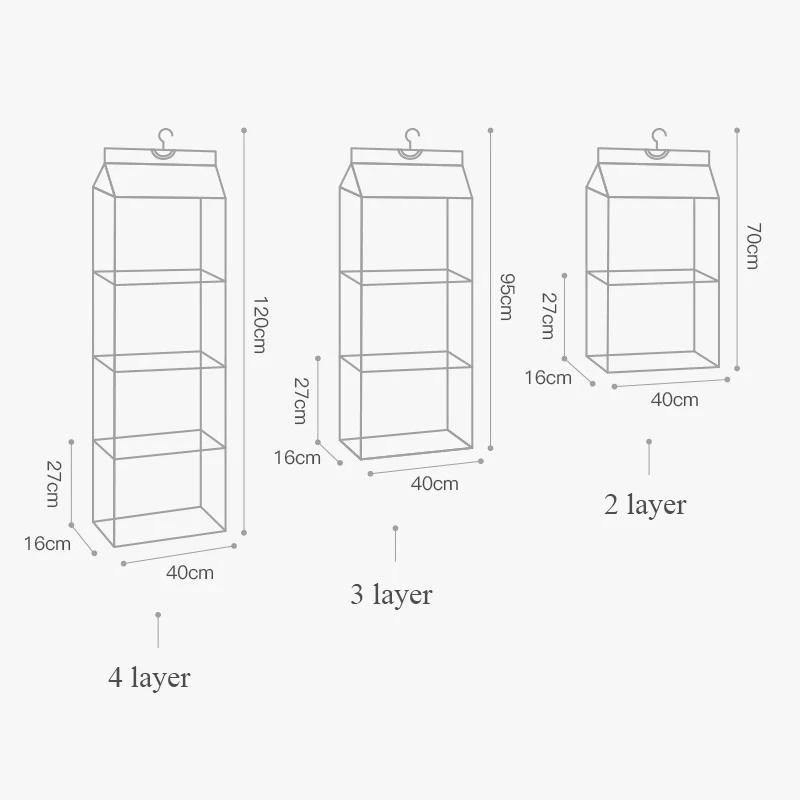 Closet Handbag Hanging Organizer For Wardrobe Storage Bag Door Wall Clear Sundry Shoe Bag with Hanger Pouch Handbag Organizer