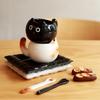 Cute Cat Ceramic Mug Black Cat Coffee Mug with Handle Insulated Coffee Cups 3D Porcelain Tea Cup Birthday Gift for Cat Lovers
