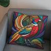 2D Stained Glass Pheasant-Patterned Decorative Pillow Pattern Cushion Cover Suitable For Sofa Bedroom Car Pillow Cover