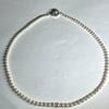 Used Certificate of authenticity included  Akoya Pearl Pearl necklace 3.3-6.9mm Gradient Necklace Silver Engraved Pearl Pearl