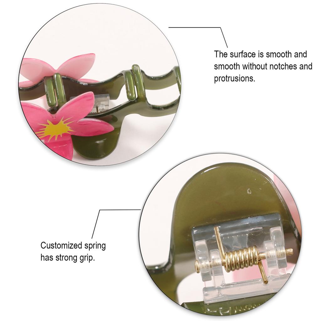 Vintage Flower Hair Clip Shark Clip for Women Boho Chic Hair Accessories with Non-Slip Teeth