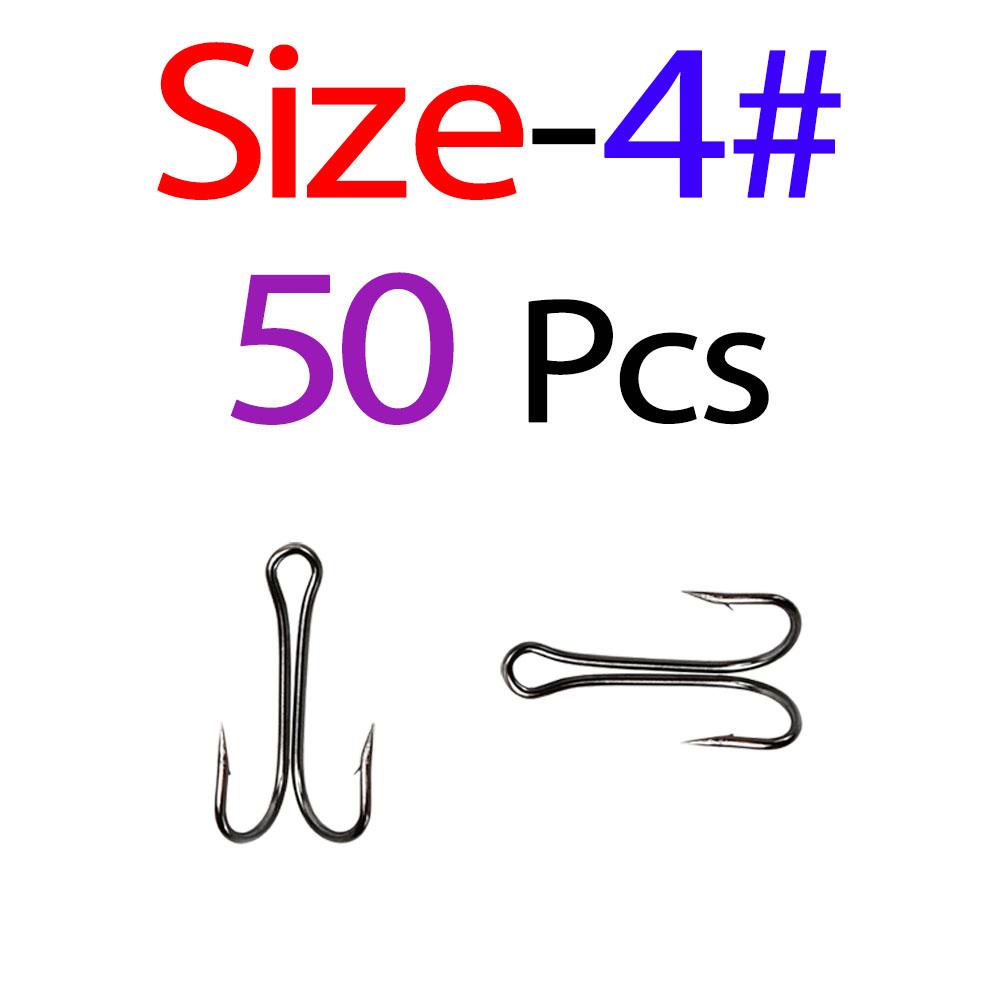 MNFT 50 יחידות קרס דייג כפול קרסים לצפרדעים קשירת פליי קרסי דיג פתוח חד 3X חזק פלדת פחמן גבוהה קוצני קרס שחור
