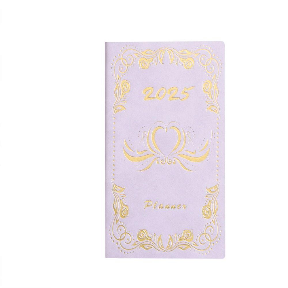 

Time Management 2025 English Agenda Book Daily Plan Schedule Planner Notepad Office Supplies фіолетовий