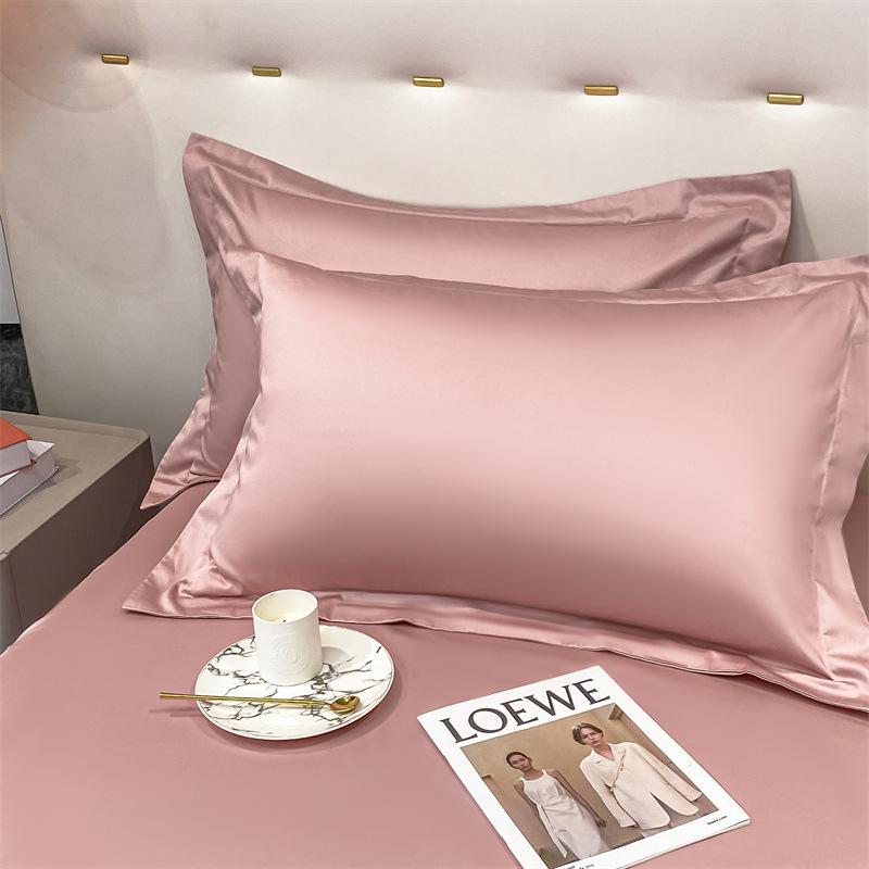 Pure Cotton Solid Color Long-Staple Pillowcase Pair – 100% Xinjiang Cotton, Single Piece, Simple Plain Design