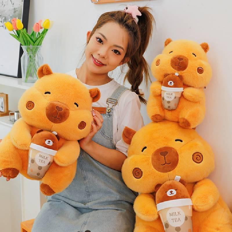 Adorable Q Version Capybara Plush Doll Soft And Cuddly Water Cup Design Gift For Kids