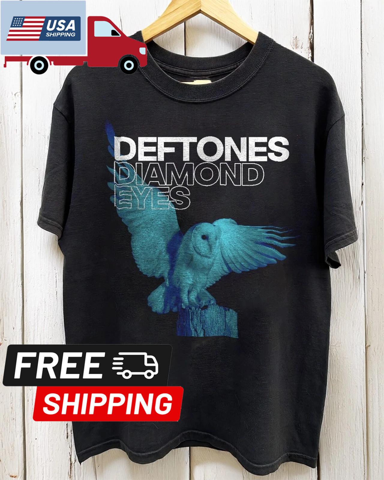 HOT! Deftones Band Diamond Eyes Blue Owl Unisex Black T-shirt Size S-5XL L