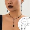 Vintage Gothic Blood Dripping Tassel Necklace Female, Simulation Blood Crystal Pendant Chain Clavicle Necklace