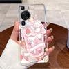 For Huawei P60 Pro Casing Transparent Ultra-thin Clear TPU Silicone Soft Phone Case Luxury Cute Love Rabbit Funny Pattern Cover