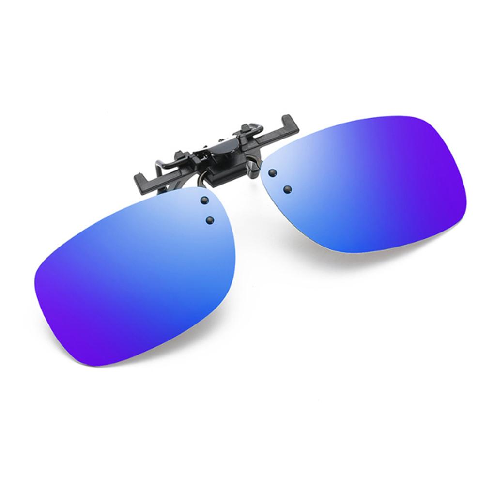 

Men Fashion Square Polarized Clip-On Flip Up Metal Frame Clip Sunglasses