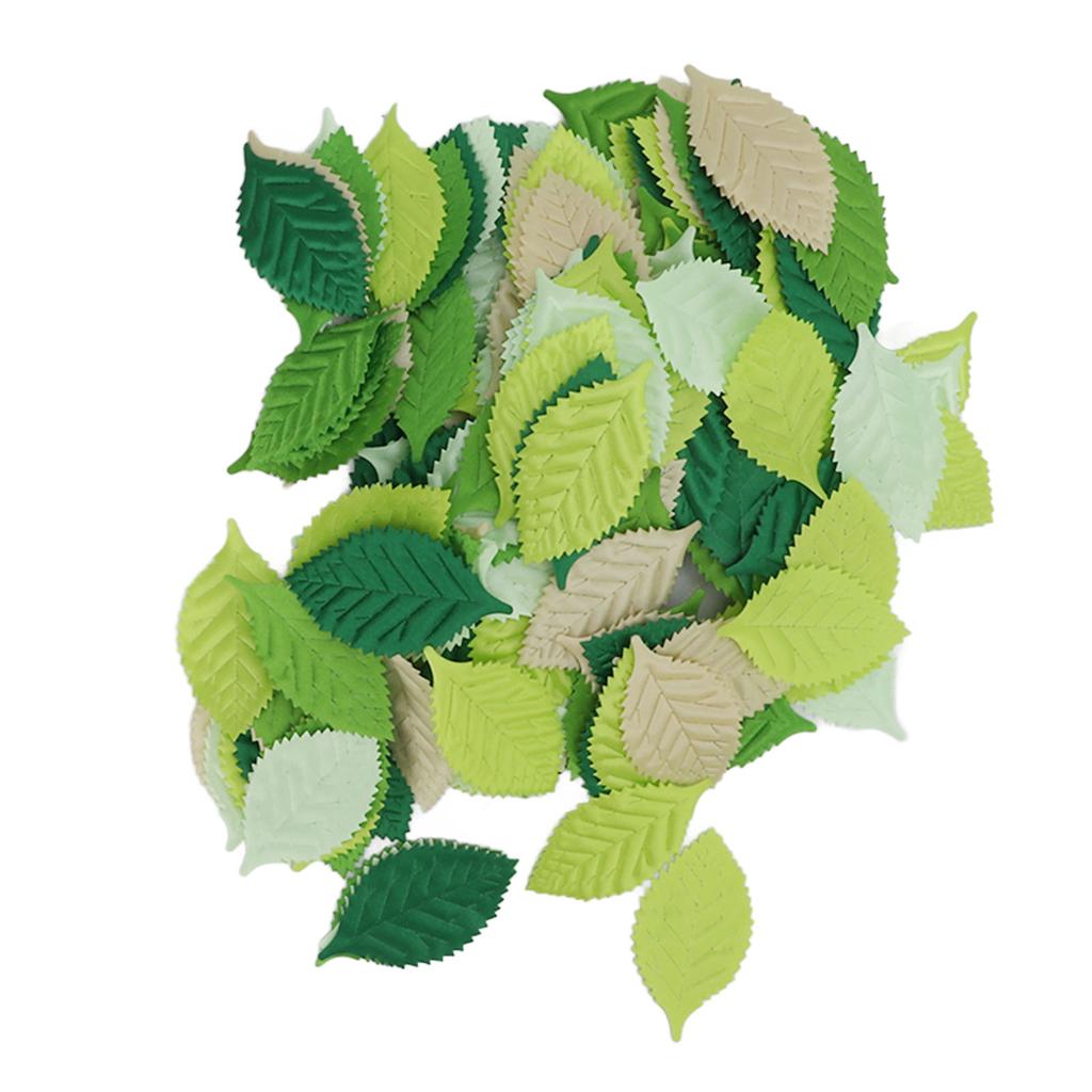 200Pcs Artificial Green Leaves High Simulation Exquisite Details Various Colors Simulation Green