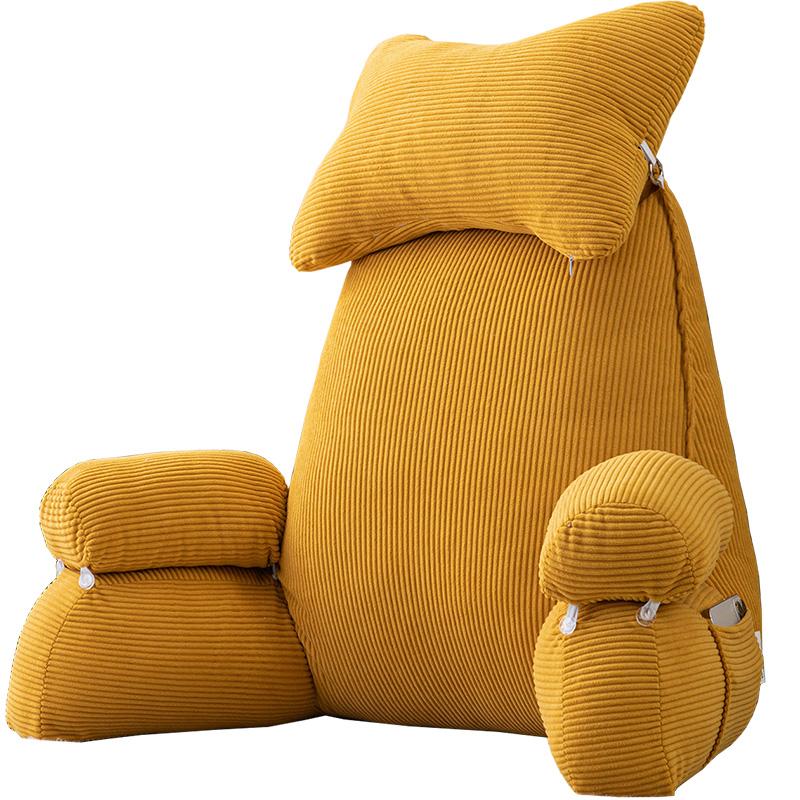 Reading Pillow for Sitting in Bed with Armrests and Pockets