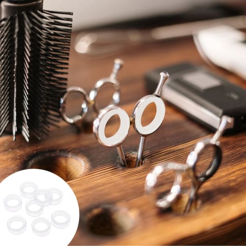 Beaupretty 8-Piece Silicone Finger Rings for Hair Cutting Scissors, Finger Protector Rings, Hair Styling Accessories, Flexible Scissor Ring Covers for