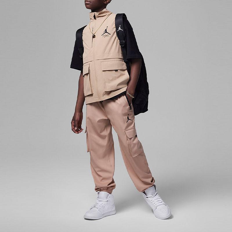 Jordan Post Up Solid Logo Jogger Knit Sports Pants Kids bottoms Light-Yellow FV3323-200