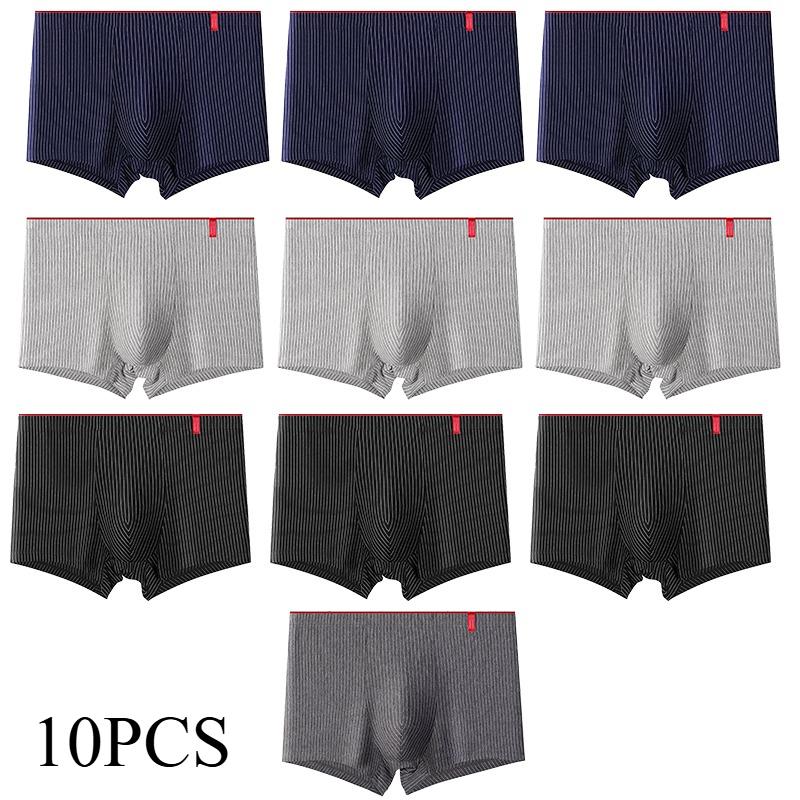 10 Pcs/Lot Men's Sexy Stripe Panties Underwear Knickers Underpants Shorts Fashion Under Wear Lingerie Boxers Briefs